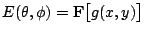 $E(\theta,\phi) = {\bf F} \bigr[{g(x,y)}\bigl]$