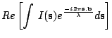 $\displaystyle \mathit{ Re} \left[\int \, I({\bf s}) e^{-i2\pi{\bf s}.{\bf b} \over \lambda} d{\bf s} \right]$