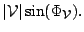 $\displaystyle \vert{\cal V}\vert\sin(\Phi_{\cal V}).$